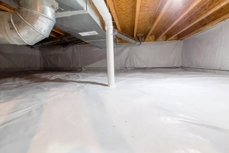 Crawlspace Encapsulation with Vapor Barrier Installation