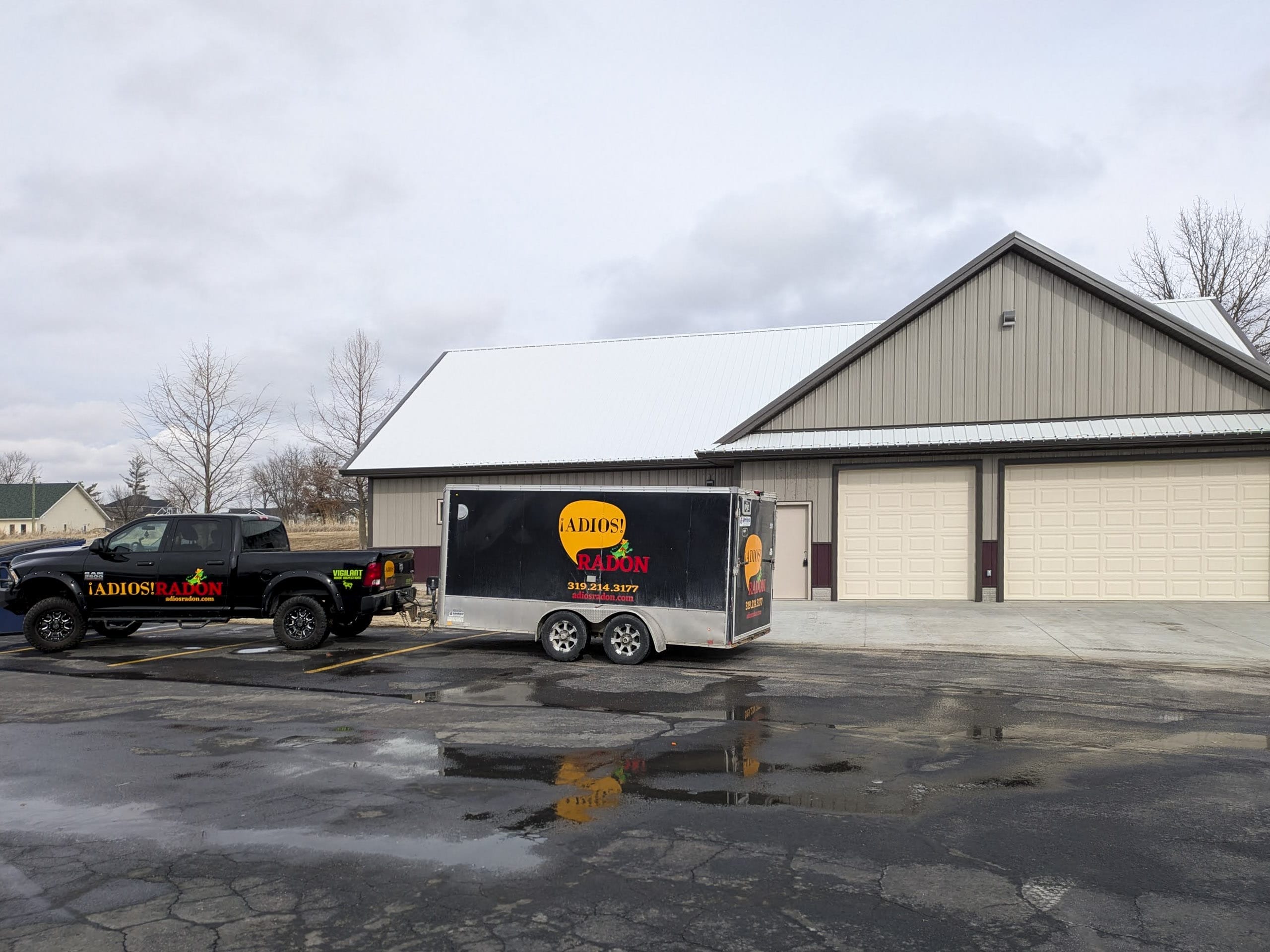 Commercial radon mitigation job completed by Adios Radon